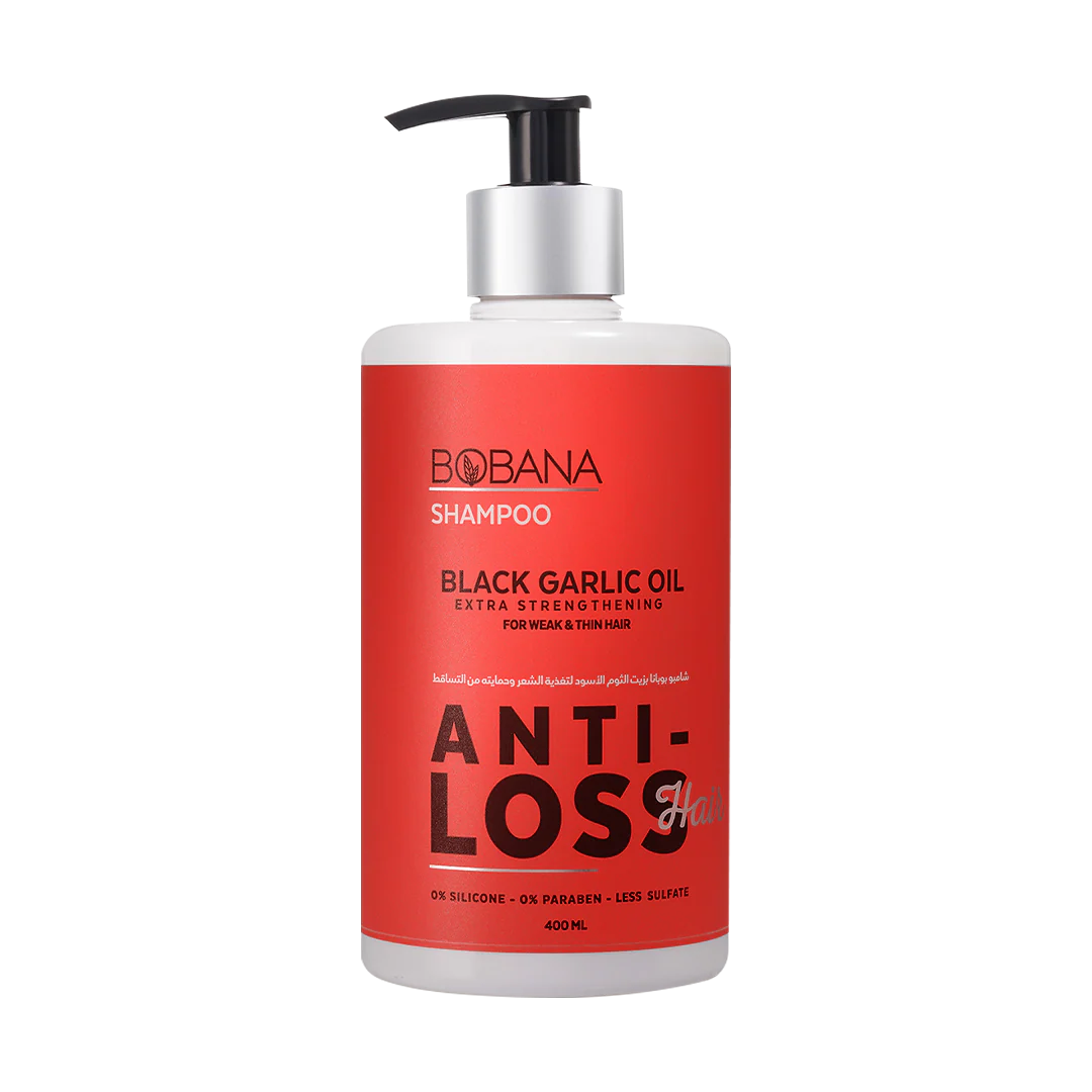 شامبو بوبانا بزيت الثوم الأسود 400 مل بوبانا شامبو بخلاصة زيت الثوم الأسود من بوبانا، 400 ملل - الصورة 1