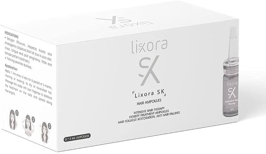 51AqyP3bi1L._AC_UF894,1000_QL80_ ليكسورا-إس كيه لعلاج تساقط الشعر، ٨ أمبولات (عام، قطرة، للجنسين - للبالغين، للجنسين - للأطفال) - الصورة 1
