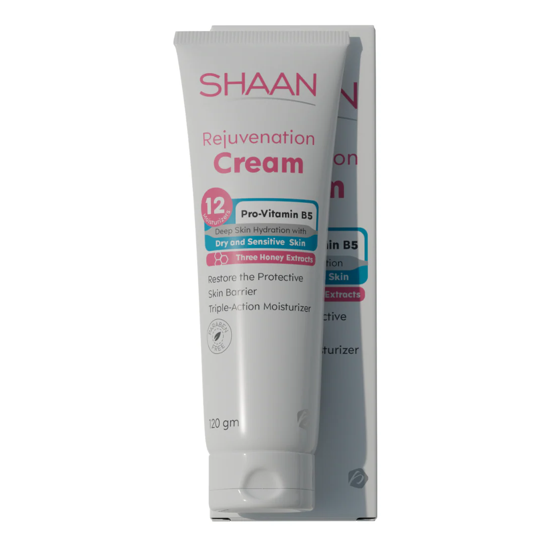Shaan_Rejuvenation_Cream_120_gm كريم للجسم كامل من شان لترطيب البشرة الجافة والحساسة وتقليل فقدان الماء وتعزيز تجديد الخلايا، مناسب للبشرة الجافة - الصورة 1