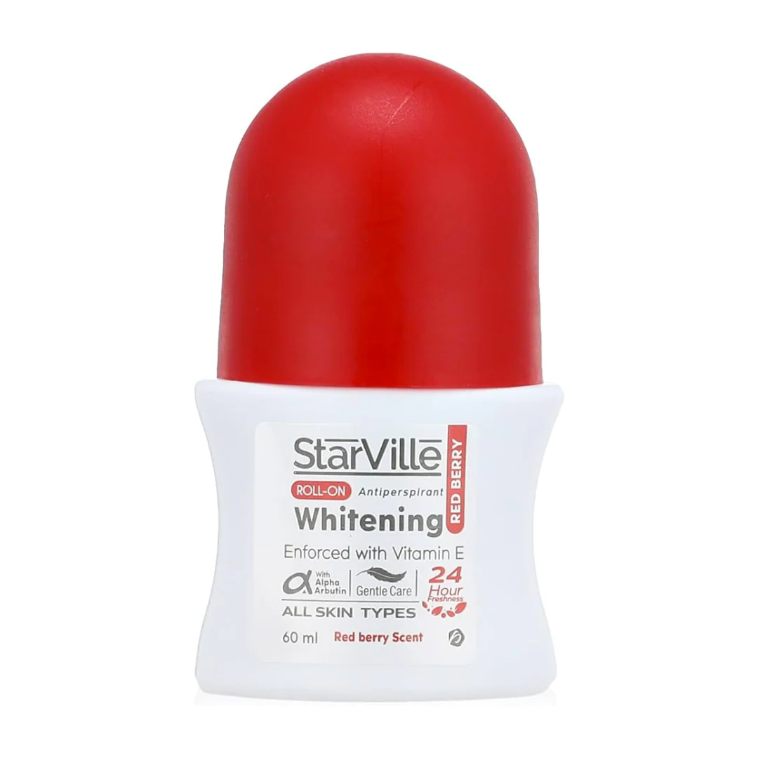 Starville_Whitening_Roll_on_Redberry_Scent_6 ستارفيل رول اون تفتيح و مزيل العرق (Red Berry )60 مل - الصورة 1