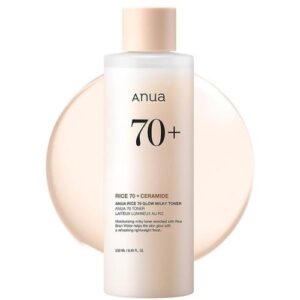 anua rice 70+ ceramide glow milky toner